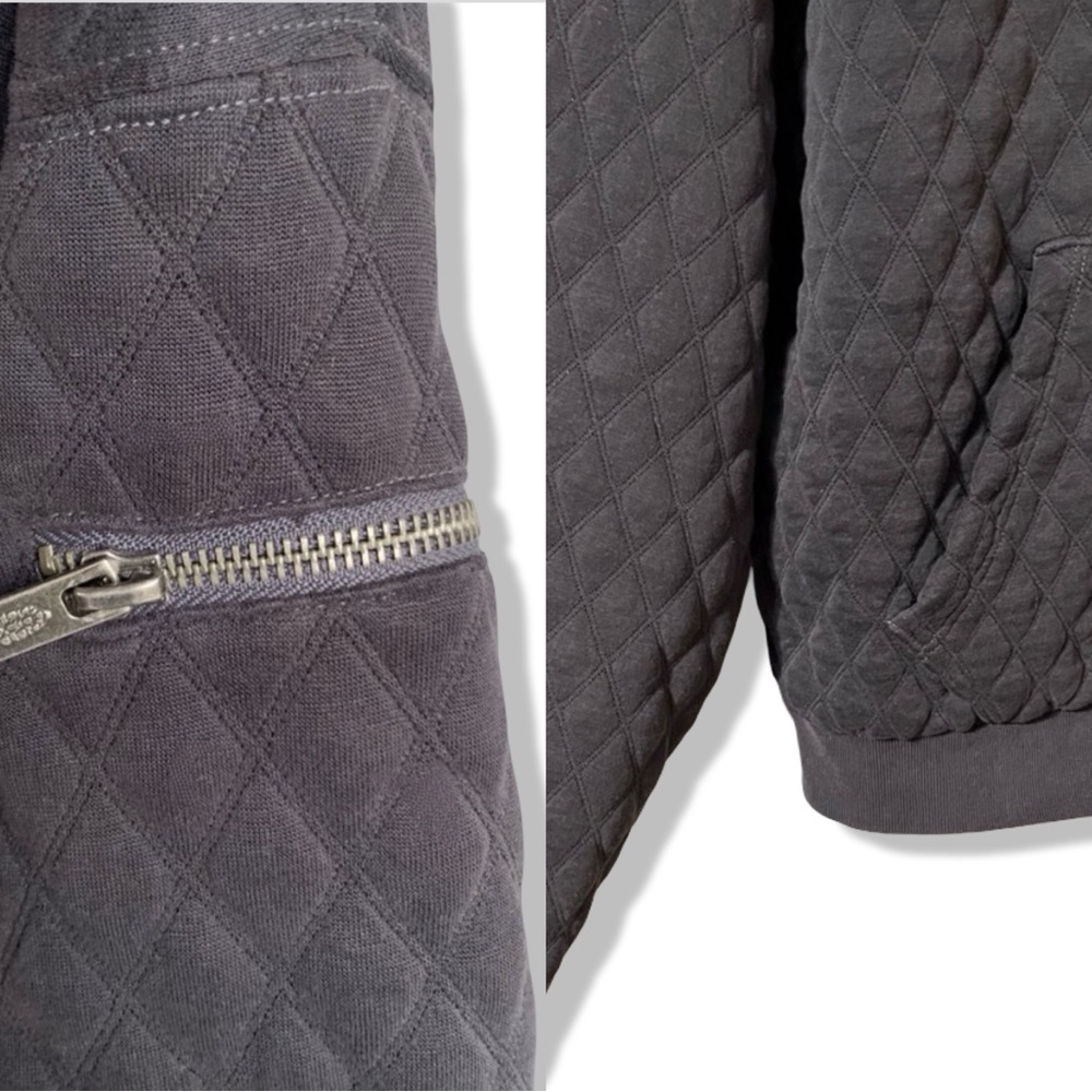 Free People Movement Oversized Quilted Hoodie Jacket Full Zip Dark Gray | Size M - Picture 14 of 16